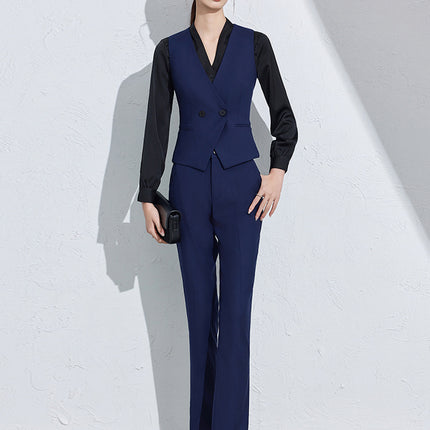 New Elegant Vest Pants Shirt suit Slim-fit Formalwear Fashion Commuting Light Luxury Professional Executive Front Desk Tooling