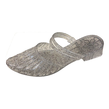 Fashion Women's Sandals Summer New All-match Outgoing Non-slip Deodorant Thick Heel Baotou Crystal Plastic Sandals