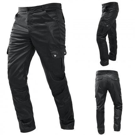 2024 Cross-Border Hot-Selling Wish Hot-Selling European and American Color Pu Strap Casual Men's Leather Pants Pk01