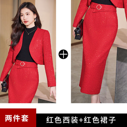 Suit suit Women's Business Wear Fashion Early Autumn Western Style Fashion Age-reducing Autumn Wear 2023 New Suit Two-piece Set