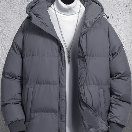 Cross-Border Men's Thickened Cotton Jacket with Hood, Loose Fit, Warm, Versatile, Casual, Cold-Proof Men's Cotton Coat, Trendy Sports Jacket