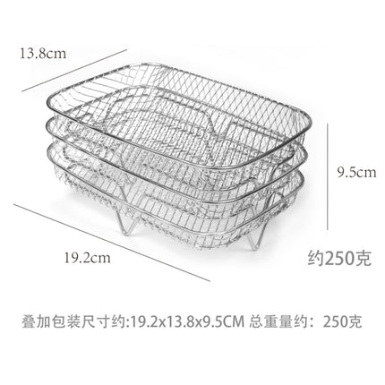 Special BBQ Grill for Air Fryer Toast Rack Steaming Rack 304 Stainless Steel Double Layer Skewers Rack