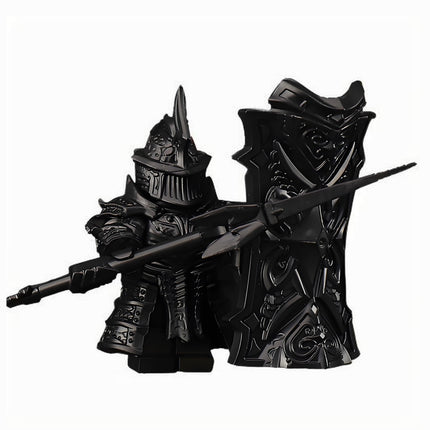 Black High Tower Knight Frost Silver Barrier Battle Guard Soul Third Party Minifigure Building Block Toy Boy Compatible with Lego Foreign Trade