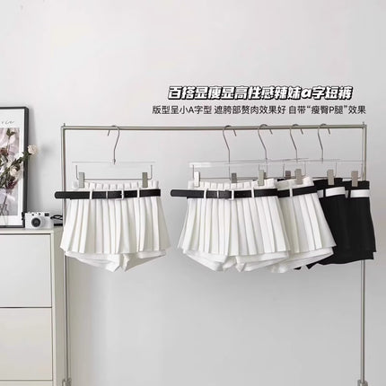 Spring and Autumn New Arrival Small Pleated Skirt A- Line Skirt Women's High Waist All-Match Anti-Glow Pop Skirt Popular