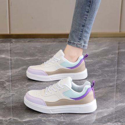 Trendy Women's White Leather Sneakers 2025 New Flat Versatile Lightweight Casual Comfortable Sports Shoes