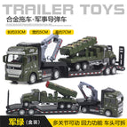 Green alloy car military trailer with missile car