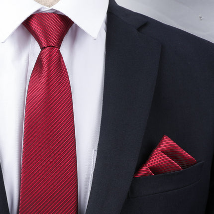 Dress Wedding Tie Men's 8CM Bridegroom Wedding Korean Style wine red Business Tie Narrow Zipper Lazy Men and Women