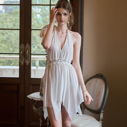 Suitable for All Seasons, Sexy Deep V Backless Temptation, Hot Halter Neck on Bed, Passionate, No Need to Take Off, Pure Desire and Sexy When Going Out at Home