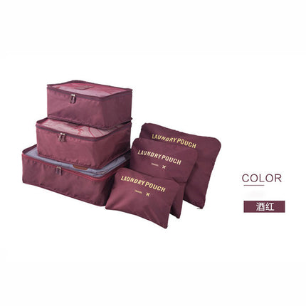 New Travel Bag 6-Piece Set Oxford Cloth Multi-Functional Cosmetics Bag Intimates Bra Organizer Bag Shoe Cosmetics Bag Six-Piece Set