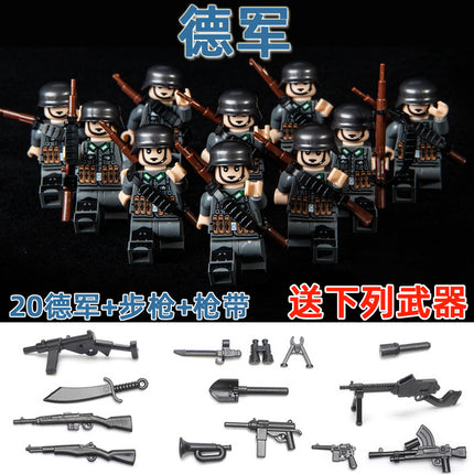World War II Military Building Blocks Eighth Route Army Man Boy Assembled Toys German Soldiers Little Man Puzzle Boy Changjin Lake Toys