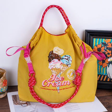 New Canvas Bag Embroidered Shopping Bag Tote Bag Large Capacity Bag Women's Handbag Crossbody Bag