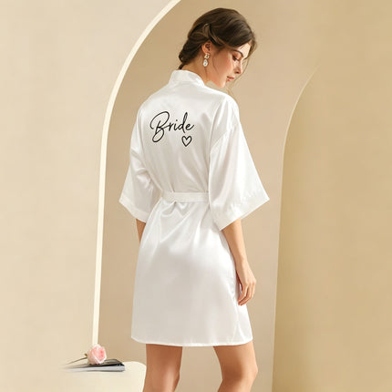 bride Gown morning Gown Lady nightgown wedding makeup bridesmaid group wedding kimono imitation silk cardigan bathrobe