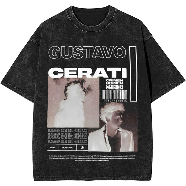Gustavo Cerati Music Singer Apparel Washed t Shirt for Men W