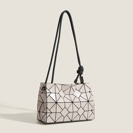 2026 New Trendy Geometric Rhombus Sequin Drawstring Tofu Bag Versatile Fashion Shoulder Crossbody Underarm Pillow Bag