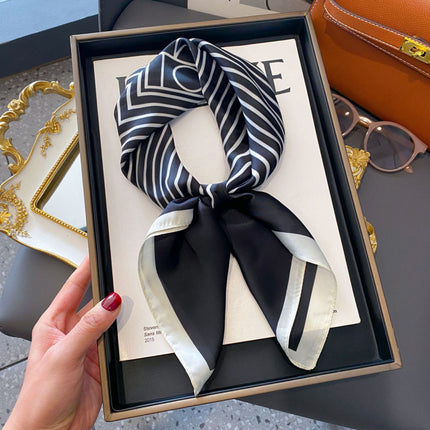 70cm Imitation Silk Square Scarf Fashion All-match Silk Scarf Professional Scarf Korean Style Neck Protection Scarf Decorative Small Square Scarf