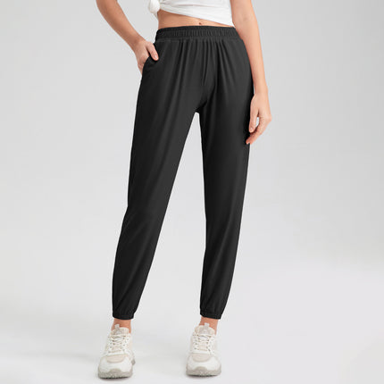 Sports Pants Women's Loose Casual Ankle Pants Slimming High Waist Running Fitness Pants Pocket Quick-drying Yoga Pants 32391