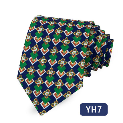 Vintage casual striped printed tie wholesale in stock fashion shirt plaid hand tie