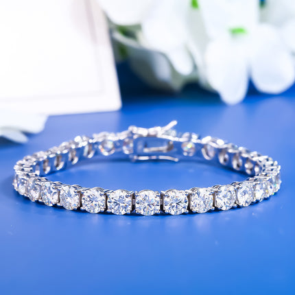 5mm Cross-Border Simple and High-End Tennis Bracelet Full of Diamonds, Zirconia Titanium Steel Bracelet, Men's and Women's Jewelry Bracelet