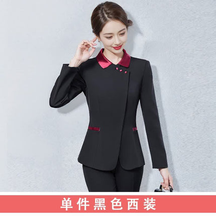 Hotel Work Clothes Autumn and Winter Women's Long Sleeve Hot Pot Restaurant Restaurant Hotel Front Desk Cashier Work Clothes