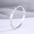 Silver four-leaf flower bracelet / 18K