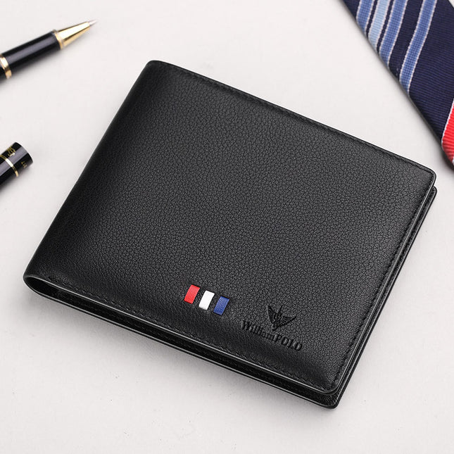 King Paul Wallet Men's Short Leather Wallet Head Layer Cowhide Horizontal Ultra-thin Men's Wallet Card Bag Wholesale