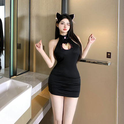Sexy Nightgown, Sexy Cat Girl, Witch Game Suit, Tempting Exposed Breasts, Hot Butt-Covering Short Skirt, Passion Suit 2463