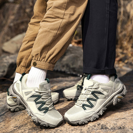 25 Four Seasons Sports Outdoor Shoes for Men and Couples Mesh Breathable Hiking Shoes for Women Off-Road Anti-Slip Hiking Jinjiang Cold Sticky Shoes