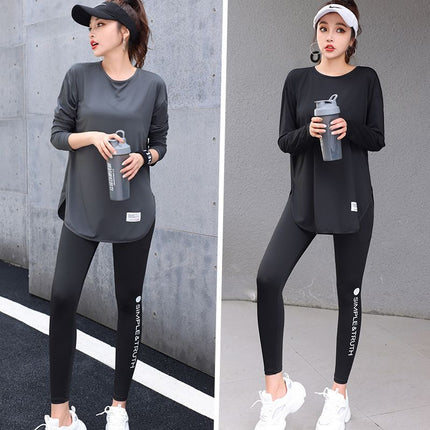 Running Sports Women's Fitness Clothing Morning Running Clothing Quick-Drying Breathable Professional Training Large Size New Fat mm Yoga Clothing