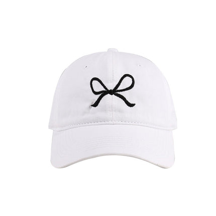 New Cross-Border Sweet Bow Baseball Cap for Women, Spring and Summer Sun Hat, Pure Cotton Six-Panel Soft Top Hat with Japanese Buckle