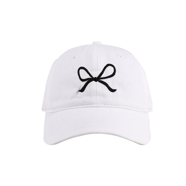New Cross-Border Sweet Bow Baseball Cap for Women, Spring and Summer Sun Hat, Pure Cotton Six-Panel Soft Top Hat with Japanese Buckle