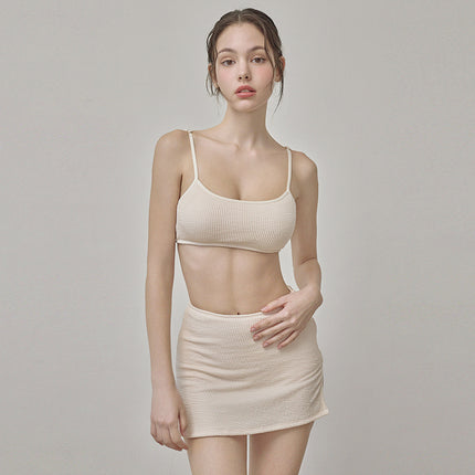 2025 New Small Chest Push-up Split Bikini Sexy Backless High Waist Slimming Belly Covering Hot Spring Holiday Swimwear for Women