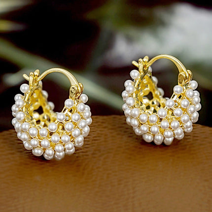 French Basket Pearl Earrings, High-End Earrings for Women, 2025 New Niche Design Accessible Luxury Earrings