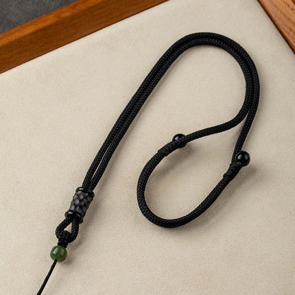 Ebony hand-woven necklace rope men's and women's halter necklace long versatile simple necklace retro jewelry rope