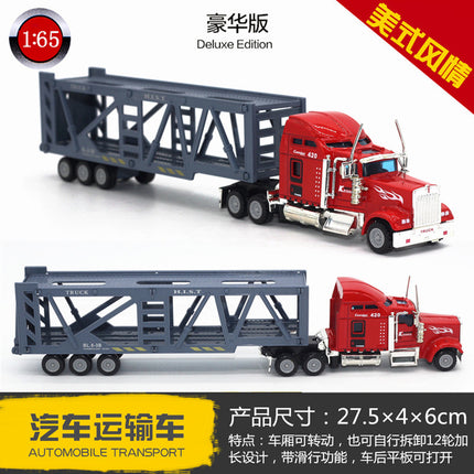 English packaging cross-border children alloy car vehicle trailer fire truck tank excavator pull back toy car