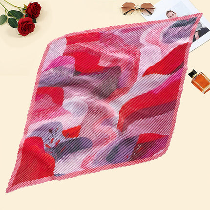 New wrinkled small square scarf female Korean imitation silk printed wrinkled small scarf Joker scarf decorative scarf wholesale