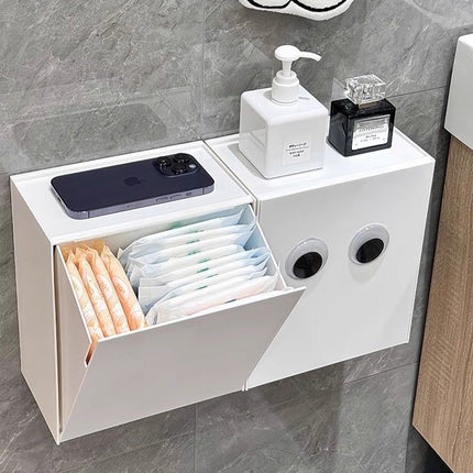 Sanitary napkin storage box wall-mounted household bathroom toilet aunt towel waterproof non-perforated tissue box storage rack
