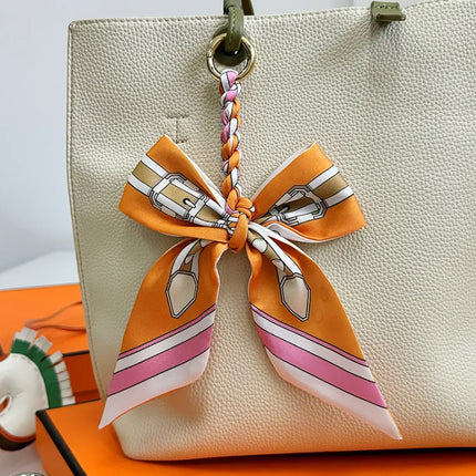 High-grade Handbag Handle Ribbon Bag Handle Handle Accessories Silk Scarf Handbag Tie Bag with Decorative Ribbon Pendant