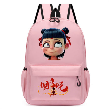 Douyin's New Nezha Cute Printed Kindergarten Girls Pink School Bag Children's Campus Outdoor Backpack