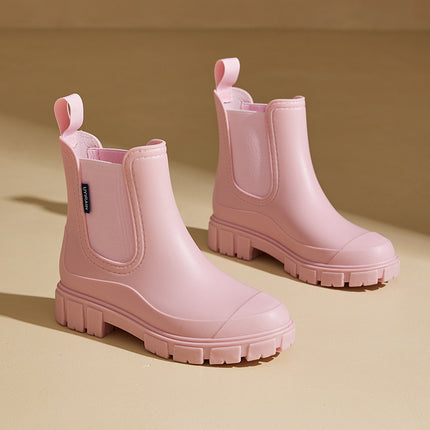 UYirain women's new elastic rain boots mid-tube boots rain boots Chelsea water boots waterproof non-slip cross-border out
