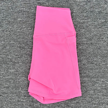 Summer Quick Drying Naked Sports Shorts High Waist Tight Yoga Pants Pocket Running Fitness Shorts 125