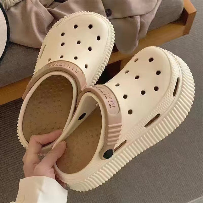 Girls Cartoon Cave Shoes with Removable Outer Pad All-Match Non-Slip Fashionable Heightened Harajuku Style Sandals