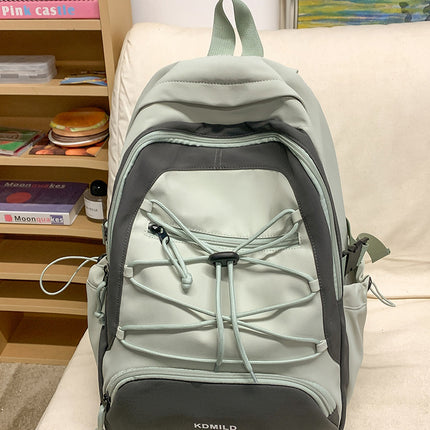 Mountain-Style Outdoor Hiking Backpack for Women, Large Capacity, Unique Design, Lightweight, High-End Gray School Bag for High School Girls