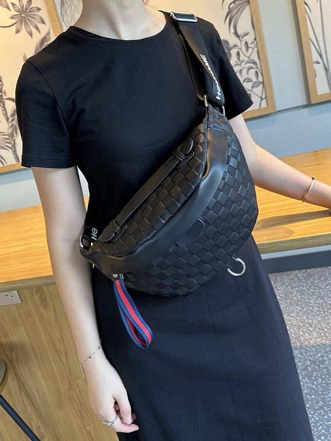 Trendy Brand Popular Bag Women's 2025 New Fashion Plaid Crossbody Bag Chest Bag Casual Ins Waist Bag Dumpling Bag Trendy