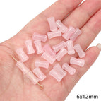 20 pieces/bag / Jelly bamboo 6x 12mm aperture about 1mm light pink