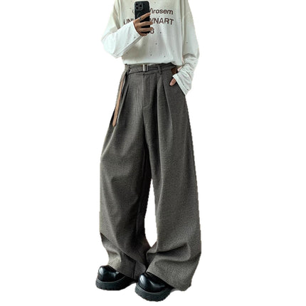 2025 New Loose Casual Pants for Men Korean Style Trendy Versatile Pants Summer Thin Drape Wide-Leg Floor-Length Trousers