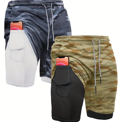 2 in 1 Running Shorts 2 in 1 Mens Running Shorts 2 Piece Cross-Border