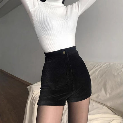 Boots new casual pants 23 tight 20 high waist black outer stretch corduroy autumn and winter shorts women corduroy