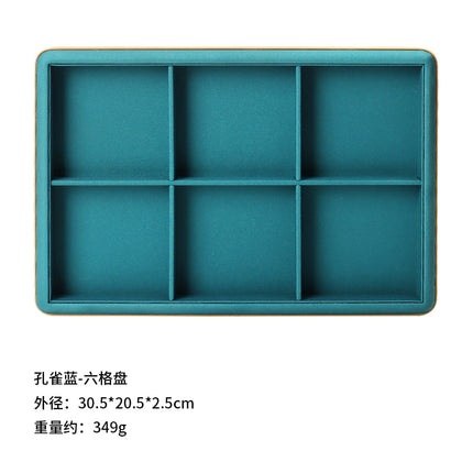 Counter Leather Jewelry Tray High-End Jade Pendant Tray Ring Storage Tray Jewelry Display Stand Live Broadcast Props
