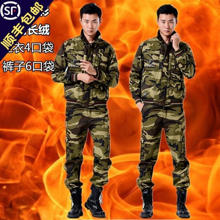 Welding overalls suit men's autumn and winter wear-resistant camouflage clothing outdoor clothing machine repair labor protective clothing thickened workwear