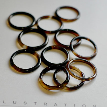 Natural White Chalcedony Ring Ice Colorful Agate Jade Women's Simple Running Ring Tail Ring National Style Fine Ring